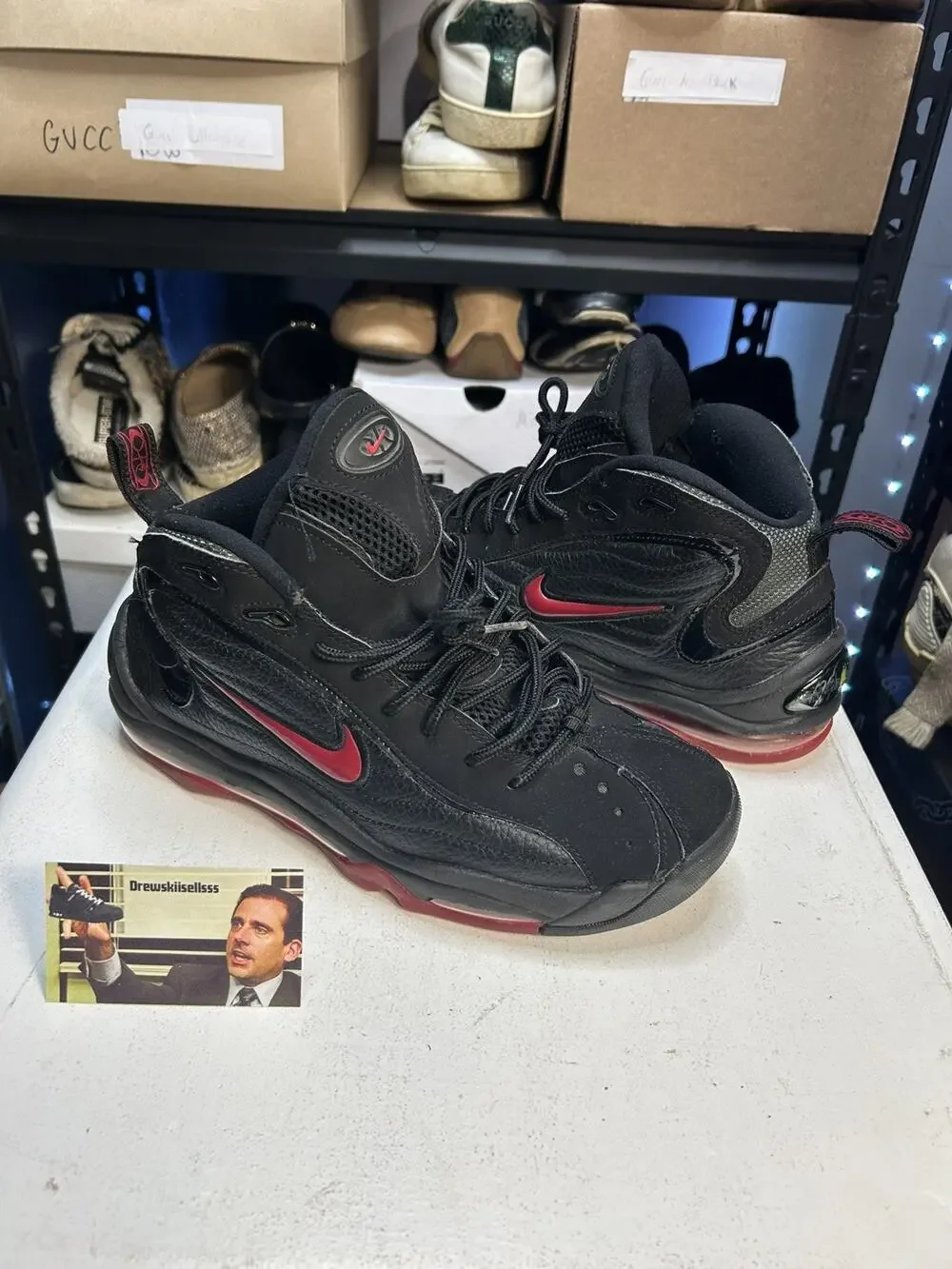 Nike Air Total Max Uptempo Bred Black 2021 Retro Sneakers CV0605-002 Men Size 8